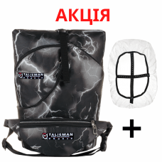 АКЦІЯ - Rolltop Блискавка рюкзак трансформер (40x20x25см) з бананкою + Чохол-Дощовик
